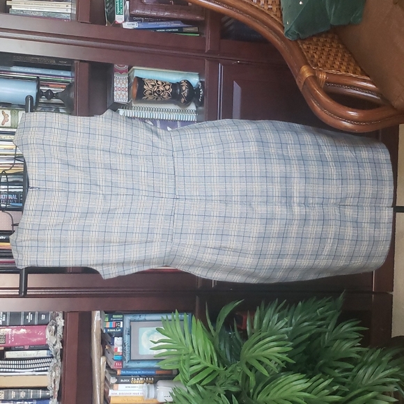 Lefancy Smart Blue & Yellow Plaid Sheath Dress👗 - Picture 5 of 6